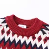 Autumn Winter 2 3 4 6 8 9 10 Years Christmas Gift O-Neck Knitted Handsome Kids Ethnic Style Soft Sweater For Baby Boys 210625