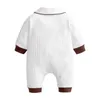 Infant Baby Boys Girls Gentleman Rompers Clothing Spring Autumn Kids Boy Girl Long Sleeve Clothes 210429