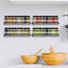 4PCS Väggmonterad Spice Rack Kökskåp Carbon Stål Krydda Förvaring Hylla Condiment Pepper Bottle Container Rack 211215