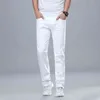 Autumn Men's Red Jeans Classic Style Straight Elasticity Cotton Denim Pants Male Brand White Trousers 211120
