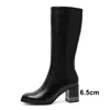 Hiver genou haut bottes femmes crevettes cuir carré herbe longue fermeture à glissière courte courte chaussures courtes taille 34-39 210517