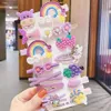 Cartoon haarspeld kinder zijbanger regenboog baby hoofdtooi Prinses haarspeld clip