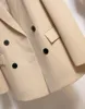 Kadın Takım Elbise Blazers Bej Ve Ceketler Katı OL Kruvaze Kümelenmiş Uzun Kollu Suit Coats Ropa Mujer