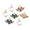 10PCS Colorful Enamel Crown Moon Angel Wings Charms Heart Wings Pendant For Women Girls DIY Dangle Earrings Jewelry Accessories