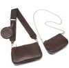 Borsa a tracolla da donna Designer di lusso Wide Strap Crossbody Catena a catena a catena in pelle PU in pelle Signore 3bag Set Portafoglio