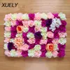 Dekorativa blommor kransar Xuely 1pc artificiell blomma vägg dekoration bröllop bakgrund gräsmatta jul peony röd hortensia40 * 60cm