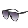 Sunglasses Brand One Piece Women Color Lens Shield Flat Top Sun Glasses Men Couple Eyewear Designer Oversize