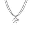 Pendant Necklaces Korea Retro Titanium Steel Necklace Girl Heart Ins Design Sense Elephant Hip Hop European And American Fashion