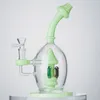 Bong à eau de champignon unique Bongs en verre capiteux Narguilés Rig Ball Style Pomme de douche Perc Percolateur 5mm d'épaisseur Vert Bleu Narguilé Plates-formes pétrolières Wax Dab 14mm Joint Pipes