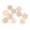 2021 Christmas DIY Assorted Wooden Snowflake Cutouts Craft Embellishment Gift Tag Wood Ornament for Weding