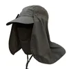 Outdoor Hiking Caps Full Face Cover Folding Sun Hat UV Protection Adjust Hunting Cap Garden Working Hat