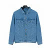 Designer 21ss brand mens denim jacket flower printing t shirts printed blue dark jacquard clothes men and womens Splicing long sleeve letters coats