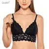 Mulheres levemente alinhadas Wirefree Maternidade Enfermagem Bra Lace Longline 210319