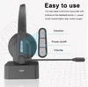 Bluetooth Wireless Headset V5.0 With Micphone Hands-Free Call Earphones Charging Base For Center Office Skype Truck Driver