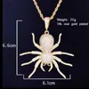 Collier pendentif araignée animale pour hommes couleur or AAA Zircon cubique Hip Hop Rock bijoux X0707