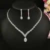 Set di gioielli con ciondoli Beidal Collana e orecchini da sposa con zirconi cubici Set di gioielli da sposa in cristallo di lusso per damigelle d'onore 210321642102