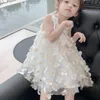 Flickas klänningar 1y-6y flickor klänning småbarn baby barn prinsessa blommig fjäril tyllkläder fest