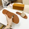 Latest Women Slides Fashion Slippers Lock it Flat Mules Genuine leather Slides Summer Flat Flip Flops Beach Party With Box