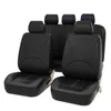 Obejmuje siedzenia samochodowe Uniwersalny pełny czarny Sztuczny PU Skórzany Pad Powrót Poduszka Do Akcesoriów Wnętrz Auto Fron U3D5
