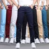 Lente herfst casual broek mannen katoen slim fit chinos mode broek mannelijke merk kleding plus size 8 kleur 210715