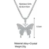 Big Rhinestone Butterfly Pendant Necklace Chain for Women Crystal Choker Statement Jewelry Chokers1453526