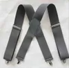 Högkvalitativ ren färg 5cm breda x-shape mens män hängslen 4 klipp elastiska manliga suspenders