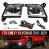 New LED DRL Daytime Run Light Fog Lamp Headlights Driving Lights for Chevy Silverado 2019-2020 -2021 With Switch Wirting Kit Car