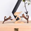 Home Decor Table Ornament Wood Dog Craft Sculpture Handmade Wooden Pets Figurine Crafs Desk Decorations s for Friends 210727