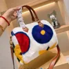 Moda Mulheres Designer Lã De Cordeiro Teddy Duffel Bolsa Imprimir Bolsa De Veludo Saco De Compras Alta Qualidade Fundador Modelando Inverno Teddy Bag