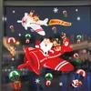 Stickers Muraux Amovible Fenêtre Autocollant Décoration De Noël Intérieur Vitrine Stickers Santa Elk Enfants Chambre Année