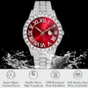 Volledige diamanten Fashion Quartz Watch Men Iced Luxury Classic Designer Silver Rondless Steel Mens Watches Hip Hop Reloj Hombre pols 267Z