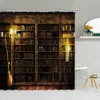 Shower Curtains Library Books Photo Shower Curtain Bookshelf Printing Bathroom Decor Curtains Set Waterproof Fabric With R230830