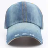 Berretto da baseball in denim lavato vintage tinto profilo basso regolabile unisex classico tinta unita sport outdoor estivo cappello da papà Snapback db819