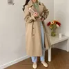 Women's Trench Coats Women's 2022 Style Spring Autumn Fashion Windbreaker Mid-length Korean Chic Temperament Loose Long Coat F260