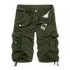 Mens Military Cargo Shorts Brand Army Camouflage Shorts Men Cotton Loose Work Casual Short Pants No Belt 210322