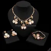Boucles d'oreilles collier ensembles de bijoux Yaili Dubai pour les femmes or rose fleur forme Bracelet bague bijoux de mariage livraison directe 2021 Mvlol