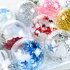 Decoraciones navideñas 6cmPET de plástico transparente alto bola de Navidad fiesta creativa bolas colgantes huecas adornos suministros para fiestas