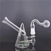 Mini Triangle Glass Bong with 14mm male glass oil burner pipe Thick Pyrex Beaker Bongs Recycler Dab Rigs with banger nail 1pcs