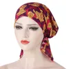 Femmes musulmanes Hijab fleur imprimer Turban chapeau couverture chimio casquettes perte de cheveux tête écharpe musulman bandeau pré-attaché Bandana Turbante Mujer