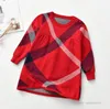 Ins Girls Plaid Sweater Dresseriner Kids Lattice Longeve Princess Dresses Childrenxmas nited Seaters ClothingA78421213258