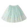 (1-6Y) Summer Girls 'Sunflower Net Kjol Princess Puffy Tutu Floral Dress Barnkläder Q0716
