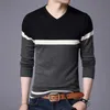 Liseaven Men Pullover SWEATER V SCACK Casual Slim Fit Sweters Long Rleeve Tops 210909