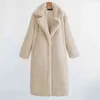 Wixra Ladies Faux Leather Long Coats Femme Pockets Soft Mink Fur Women Trendy Street Style Loose Short Outwear Winter 211122