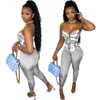 S-XXL Summer Women Tracksuits 2 Två Piece Pants Suit US Dollar Printing Slim Mitting Sling Short Set Top + Shorts Yoga Fitness Kläder