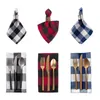 Table Napkin 10pcs Black White Plaid Cotton Linen Placemat Christmas Wedding Craft Dining Tablecloth Simple Style Mat
