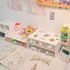 WG Ins Tiroir Type Boîte De Rangement De Bureau Transparent Étudiant Dortoir Divers Cosmétiques Rack Bureau Kawaii Organiser 210922