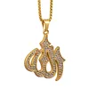 Hangende kettingen Arabische moslim islamitische ketting voor mannen gouden kleur vlam hangend zonder ketting mode sieraden geschenken