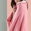 Winter Warm Thick TV Hooded Sweater Blanket Unisex Adult Flannel Lamb Fleece Lazy Man Shawl Nap Blankets for Beds Travel Home 211122