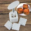 16Pcs/set Reusable Round & Square Hand Press Moon Cake Cookie Maker Stamp Mold Mid-autumn Festival DIY Decoration