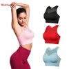 Gym Clothing WOHUADI Womens Mesh Yoga Sports Bra Hollow Femme Tops Fitness For Women Vest Running Underwear RED